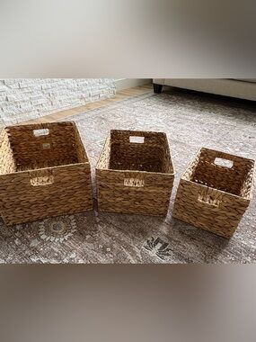 Bouclair Woven Hyacinth Baskets - Variety of sizes.